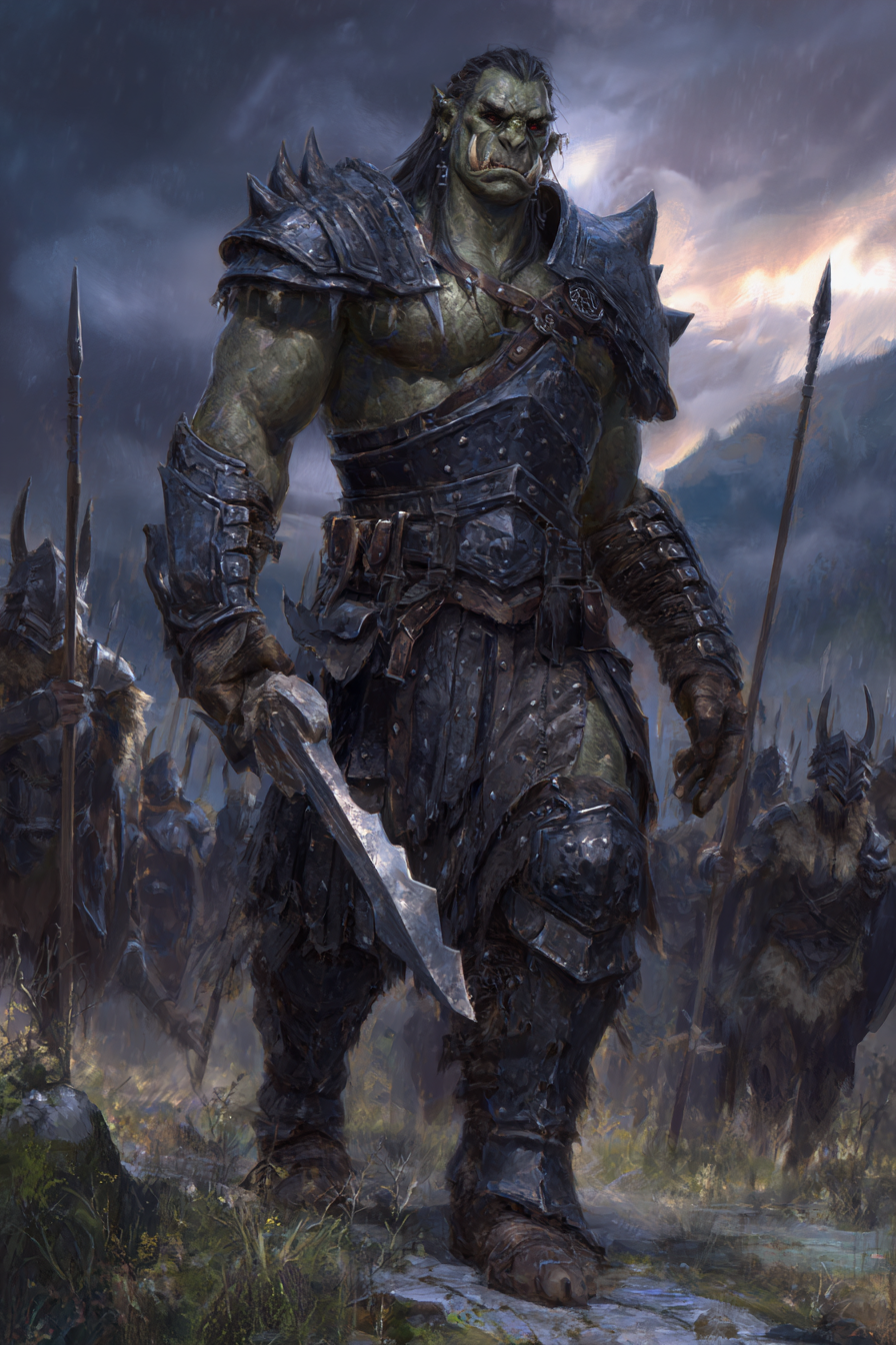 Orcs, bred and broken for war by the Fallen