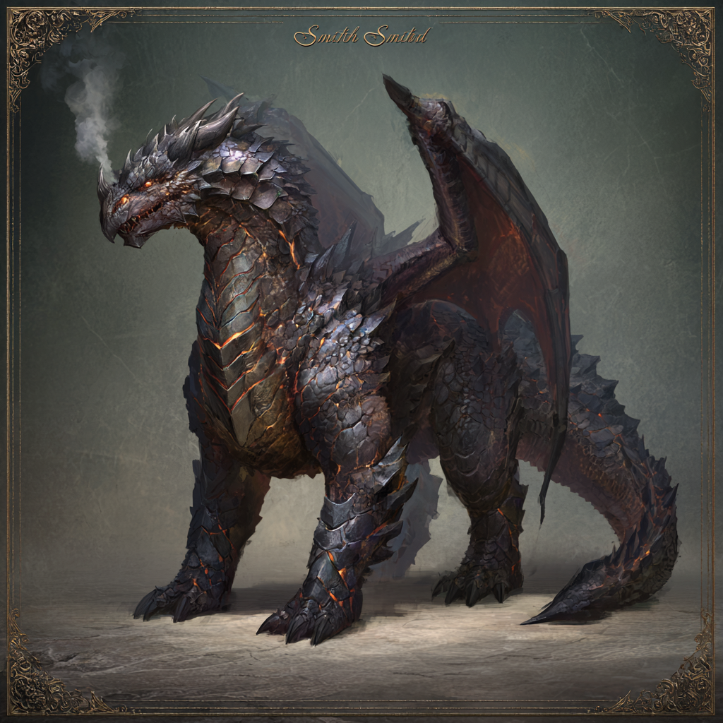 The Smith's dragon, bronze and iron, of the Withdrawn house