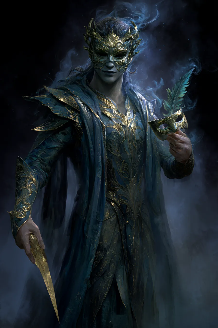 The Deceiver, Cael, once the Songlord, now the god of lies