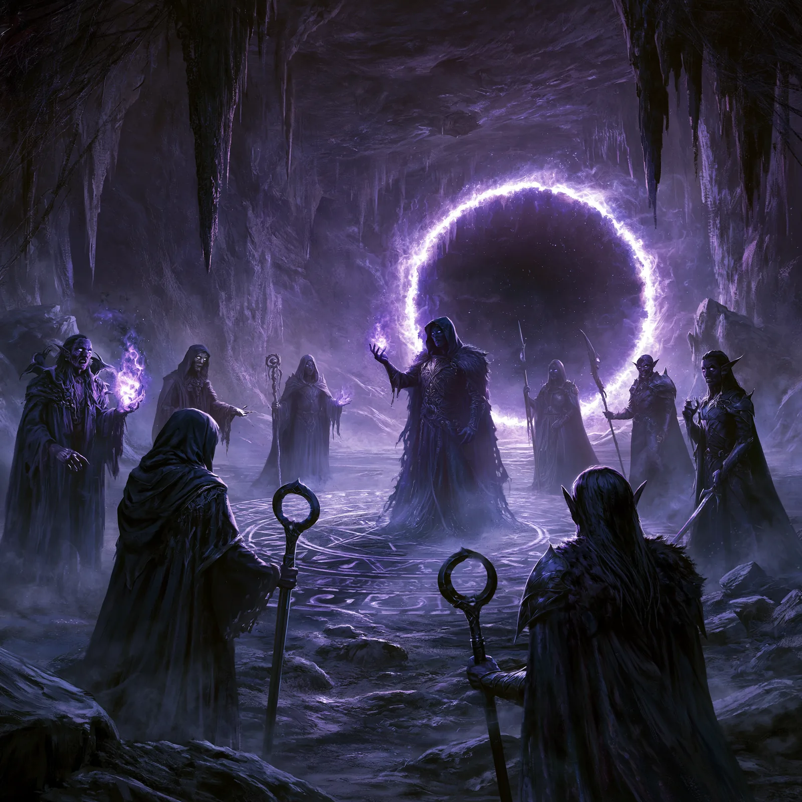 A dark cult of the Fallen in a deep cavern, the Void order