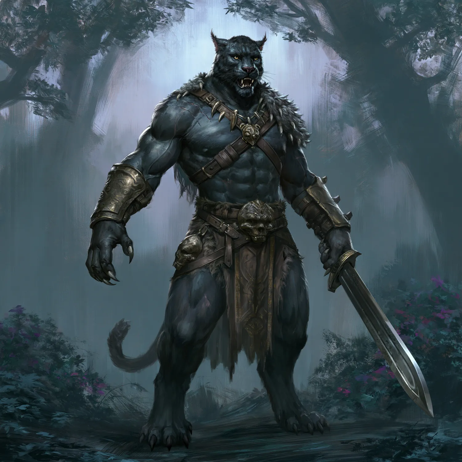 A great-cat-folk, a solitary beast-folk hunter
