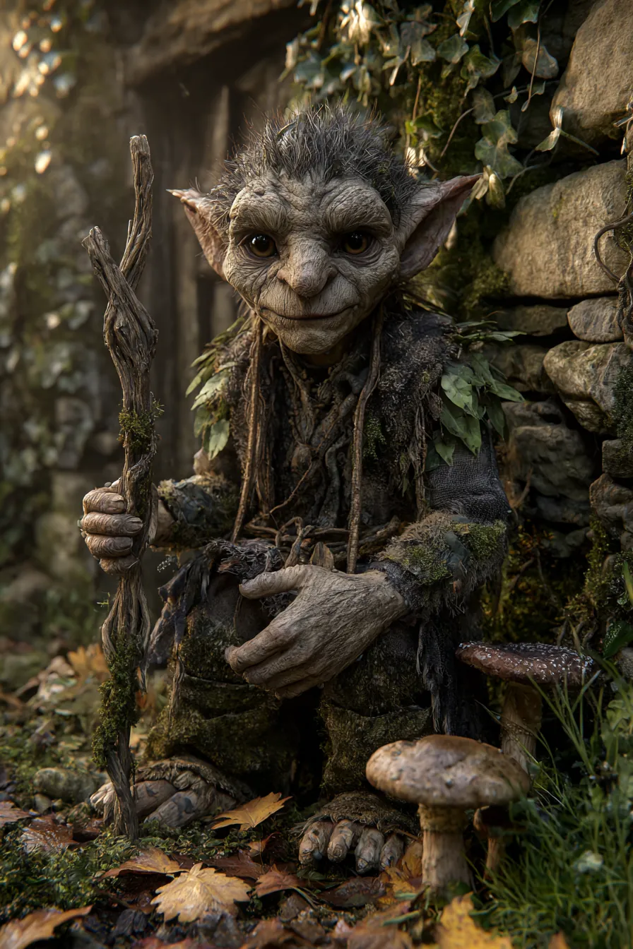 A brownie, one of the Small Folk and Muses of hearth and hollow