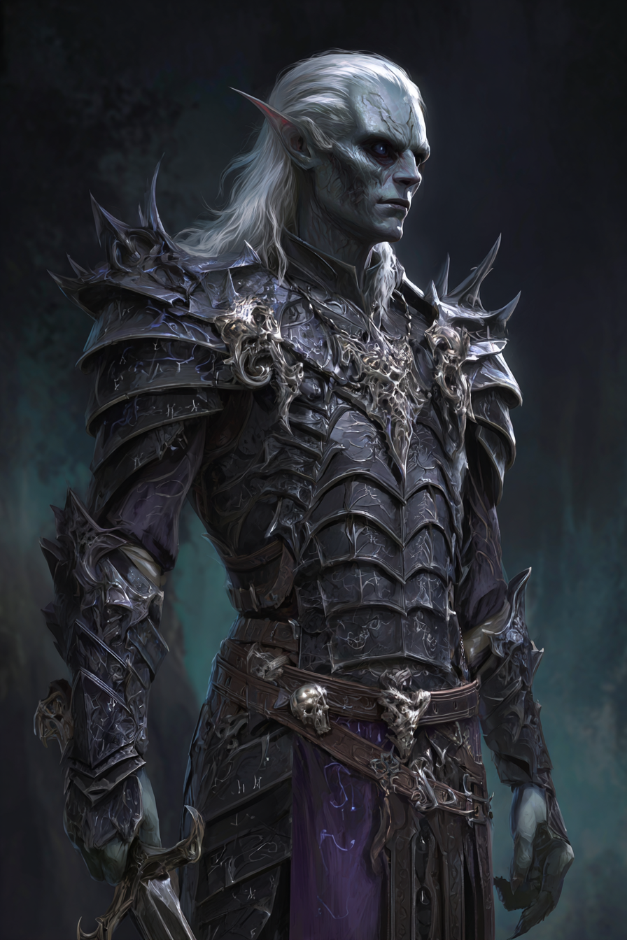 A dark elf, a Void-sworn creature of the ending light